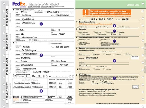 FedEx waybill