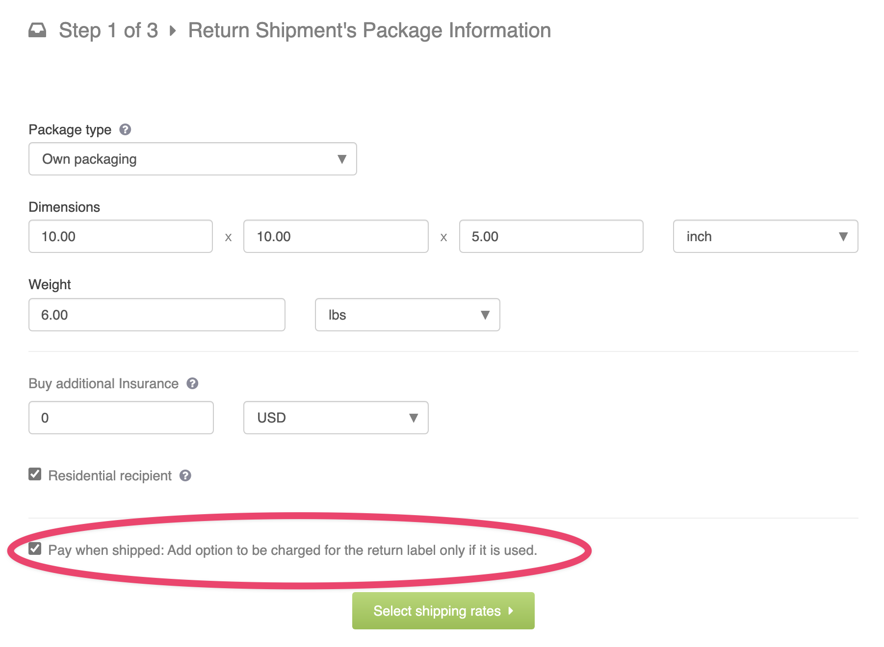 shippo pay when shipped
